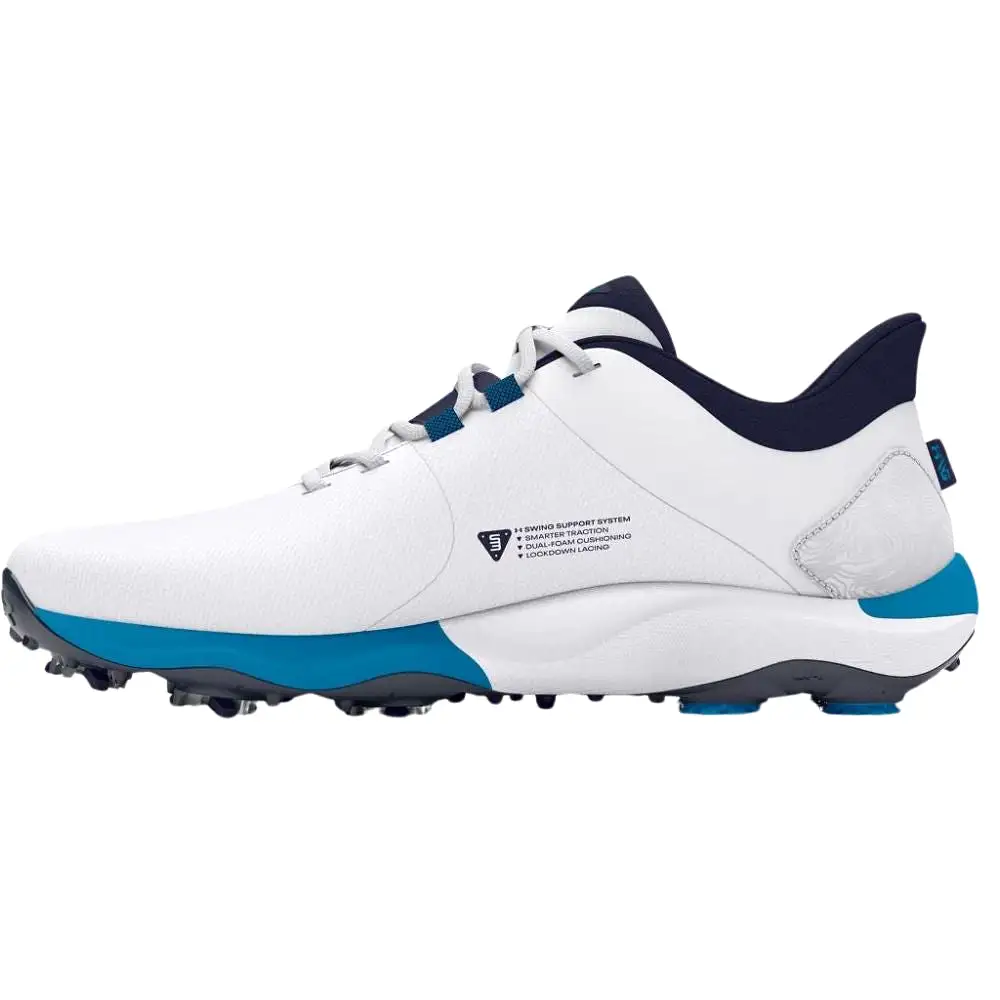 Under Armour Men's UA Drive Pro Golf Shoes - White/Capri/Midnight Navy