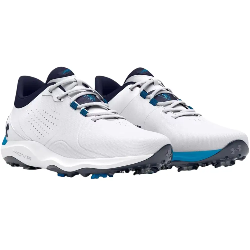 Under Armour Men's UA Drive Pro Golf Shoes - White/Capri/Midnight Navy