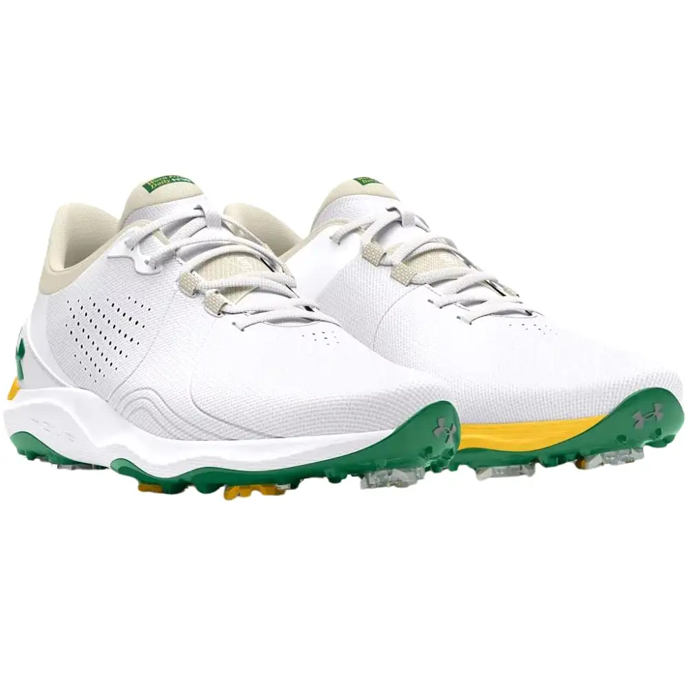 Under Armour Men's UA Drive Pro Patrons Edition Golf Shoes - White/Silt/Classic Green