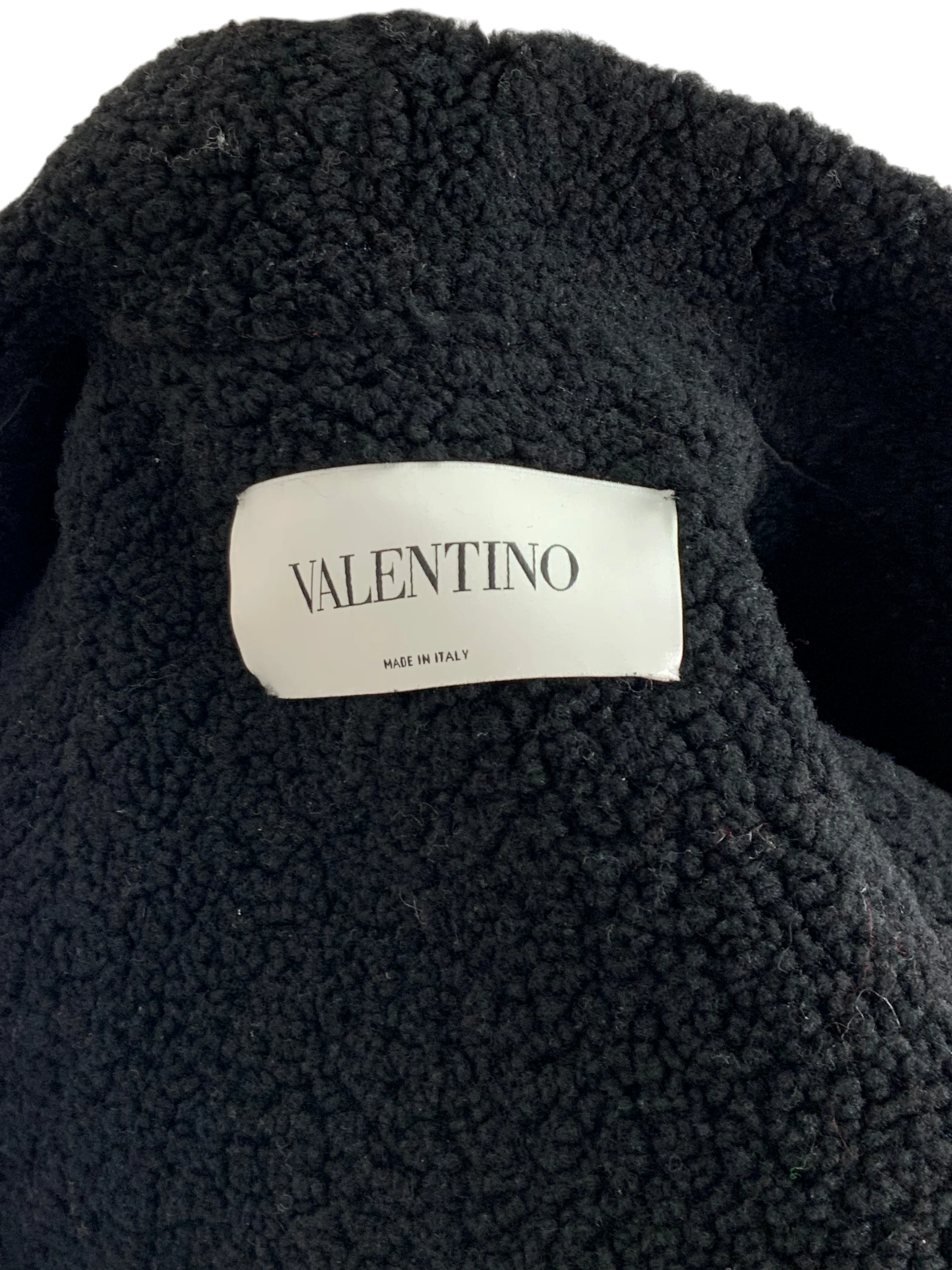 VALENTINO Embroidered Shearling Long Vest Size S