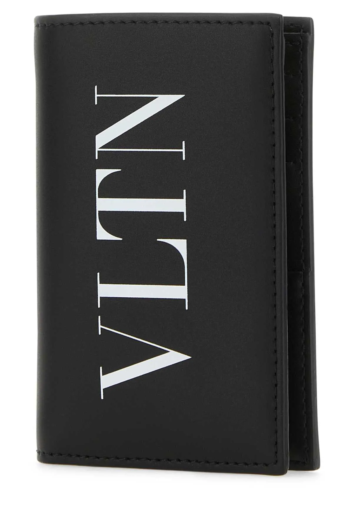 Valentino Garavani Black Leather Vltn Card Holder