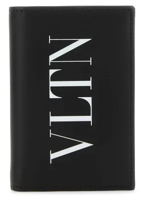 Valentino Garavani Black Leather Vltn Card Holder