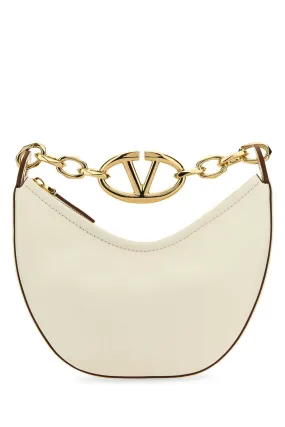 Valentino Garavani Ivory Leather Mini Hobo V Logo Moon Handbag