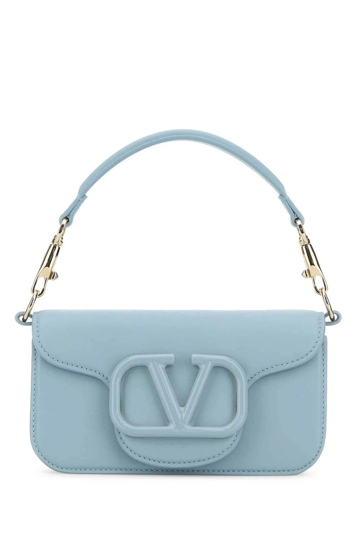 Valentino Garavani Light Blue Leather Loc Handbag