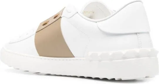 Valentino Garavani Open contrasting-band leather sneakers White