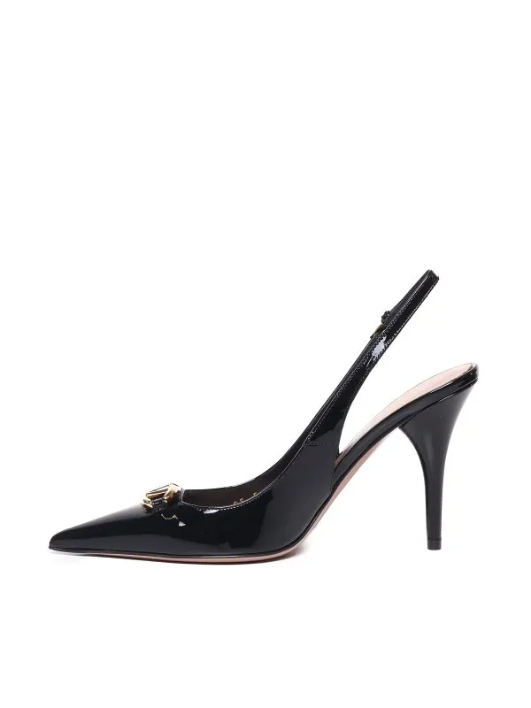 Valentino Garavani The Bold Edition Vlogo Patent Slingback Pumps