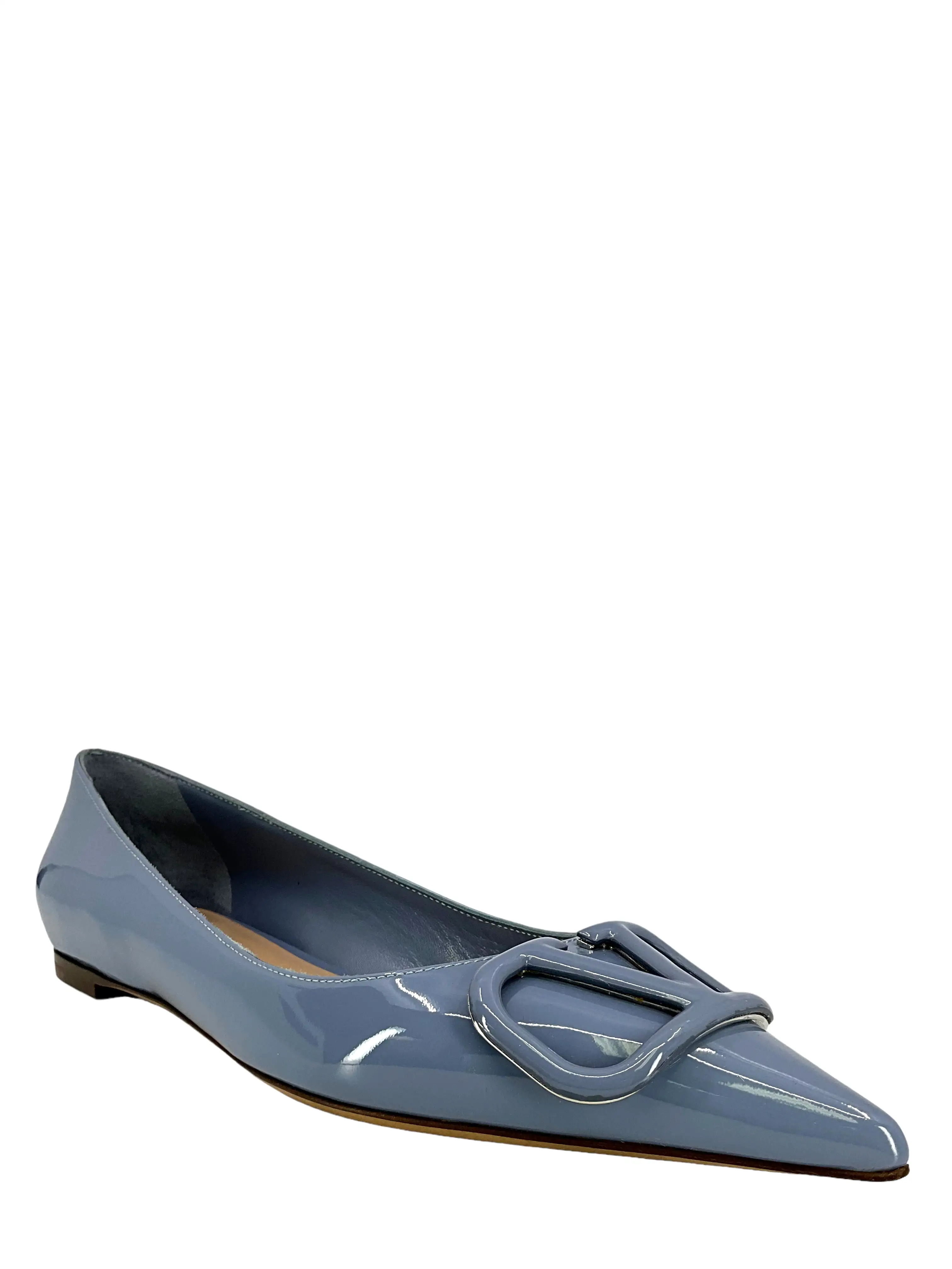 VALENTINO GARAVANI VLOGO Patent Leather Ballet Flats Size 7.5