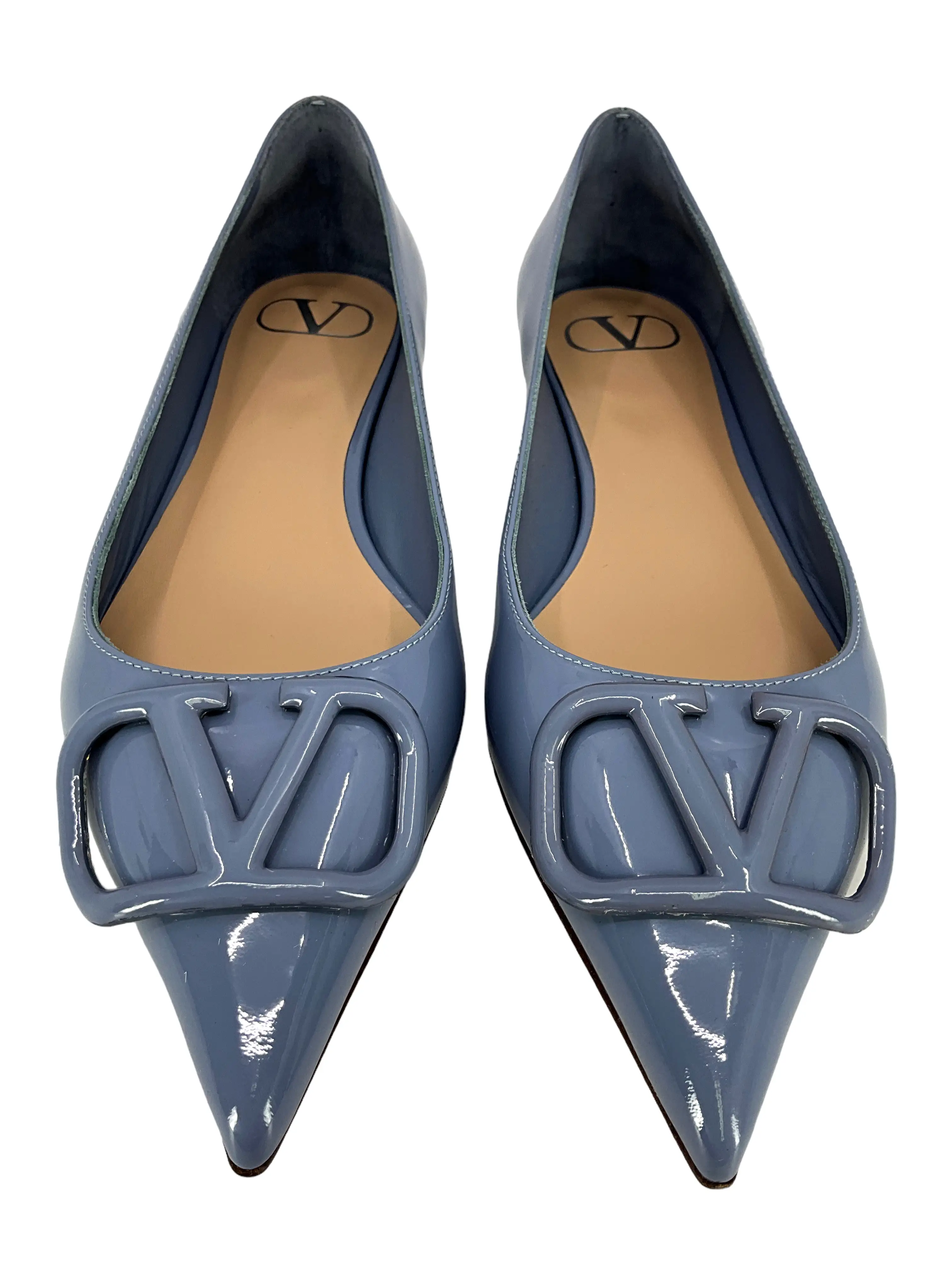 VALENTINO GARAVANI VLOGO Patent Leather Ballet Flats Size 7.5