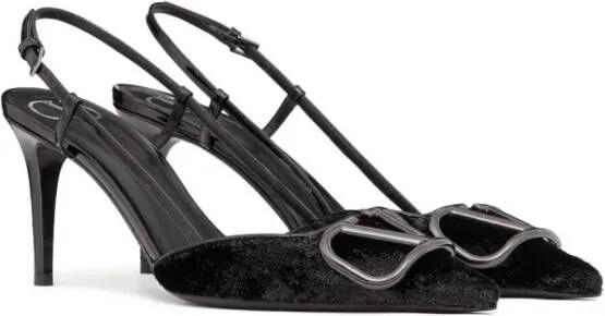 Valentino Garavani VLogo Signature 80mm slingback pumps Black