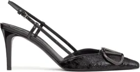 Valentino Garavani VLogo Signature 80mm slingback pumps Black