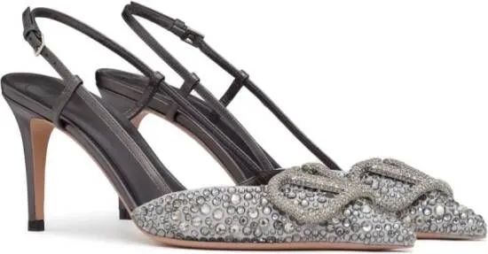 Valentino Garavani VLogo Signature 80mm slingback pumps Grey