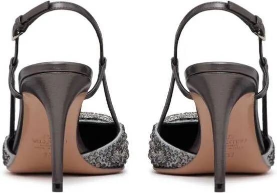 Valentino Garavani VLogo Signature 80mm slingback pumps Grey