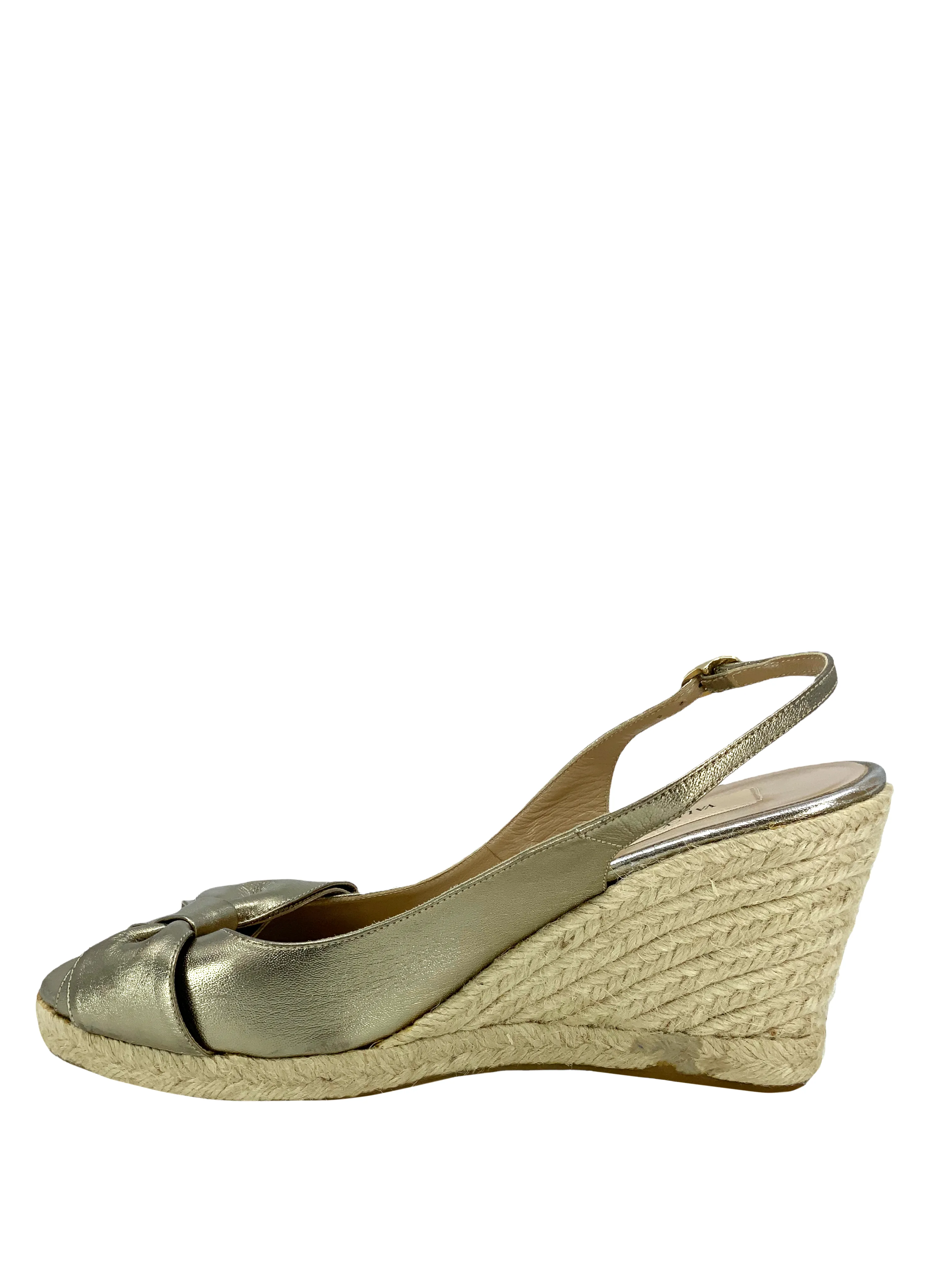 Valentino Mena Bow Espadrille Slingback Wedges Size 11