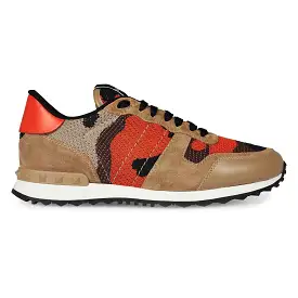 VALENTINO  MESH ROCKRUNNER TRAINERS DESERT ORANGE & BEIGE