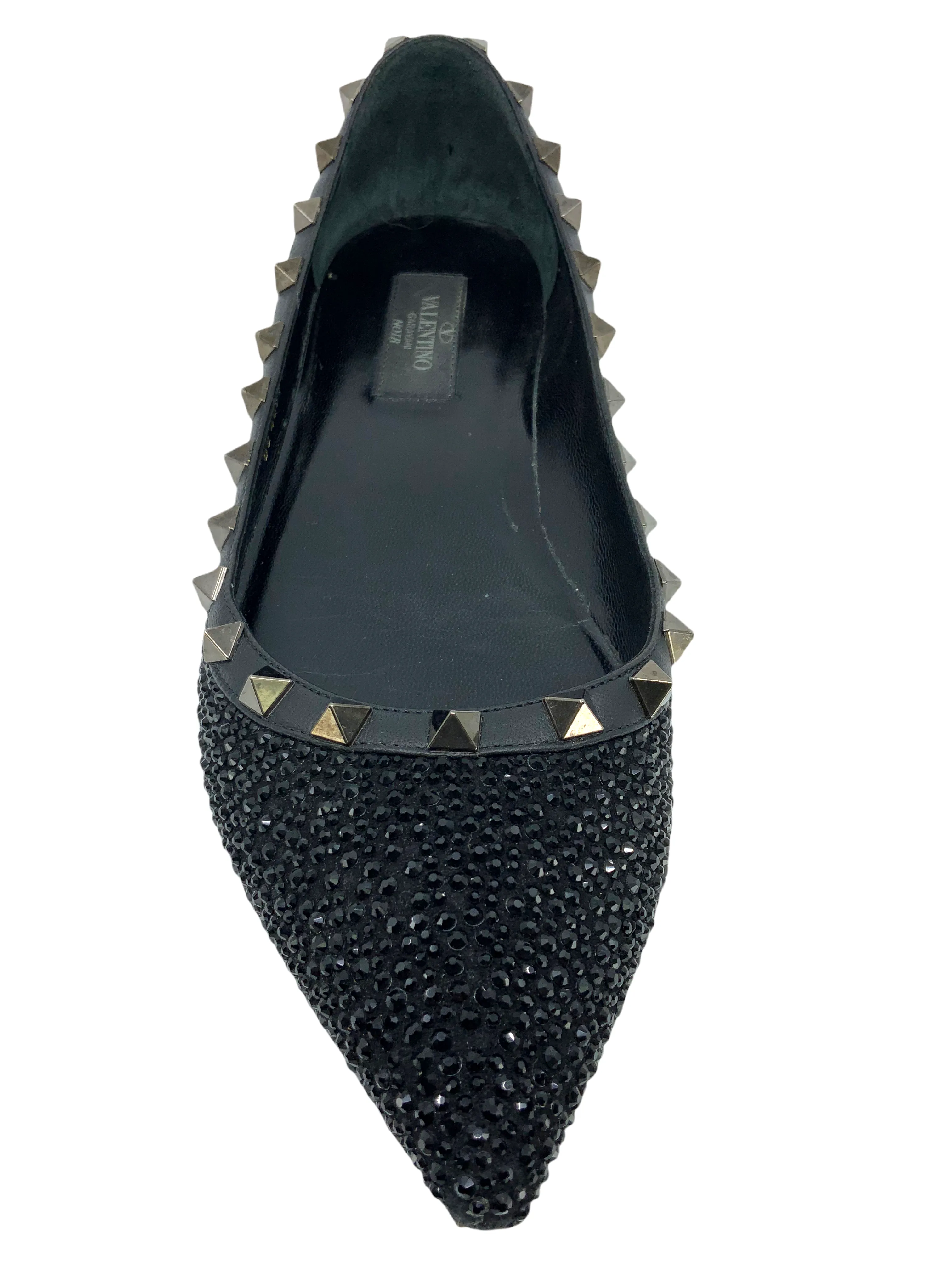 Valentino Nappa Crystal Rockstud Flats Size 8.5