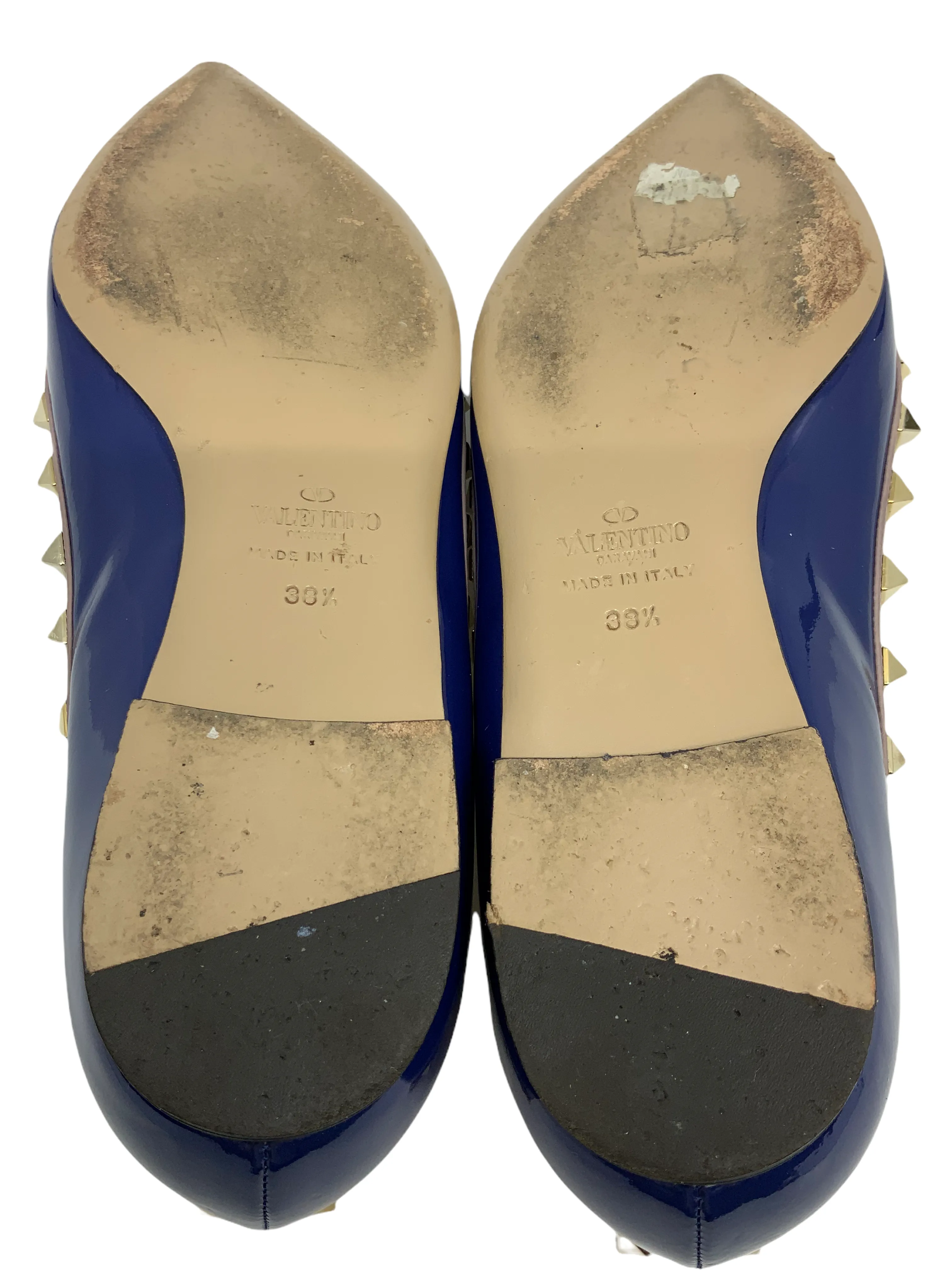 Valentino Patent Leather Rockstud Ballerina Flats Size 10