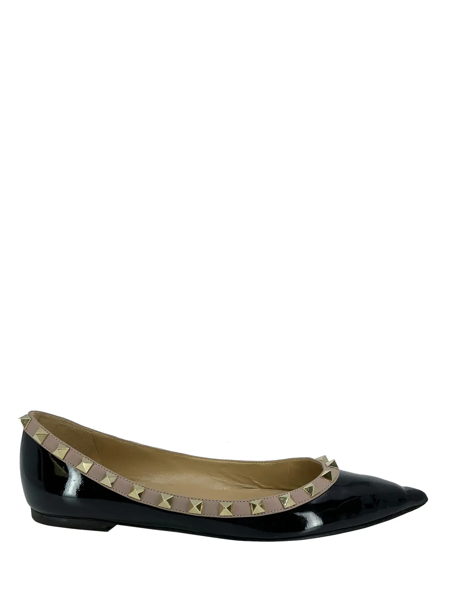 Valentino Patent Leather Rockstud Ballerina Flats Size 6.5