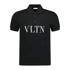 VALENTINO VLTN Chest Logo Polo-Shirt Black