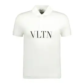 VALENTINO  VLTN CHEST LOGO POLO-SHIRT WHITE