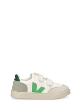 Veja   V-12 chrome-free leather strap sneakers 