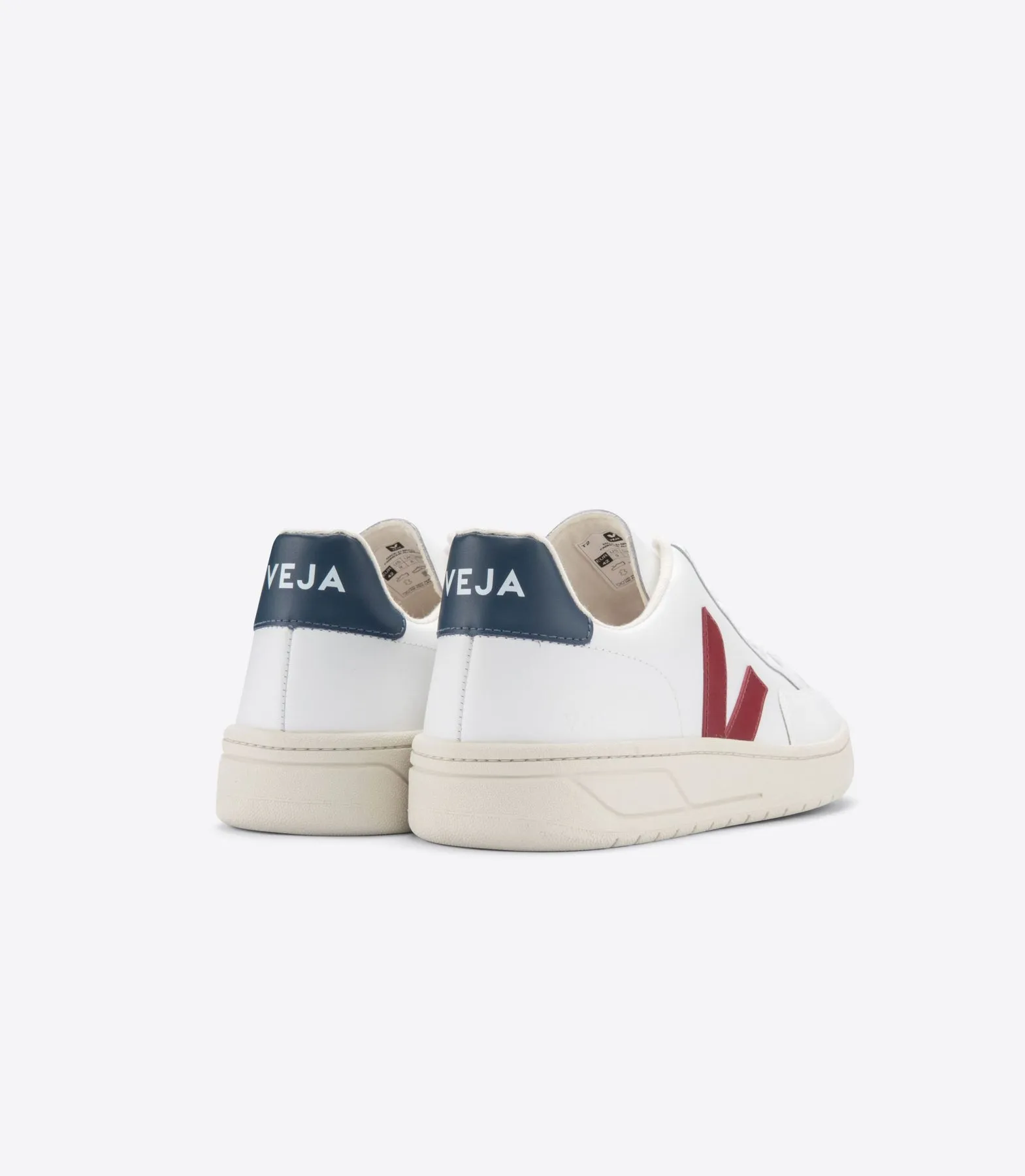 Veja V-12 Trainers - Leather Extra White/Marsala/Nautico