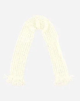 Vintage Hand Knit Cream Fluffy Scarf