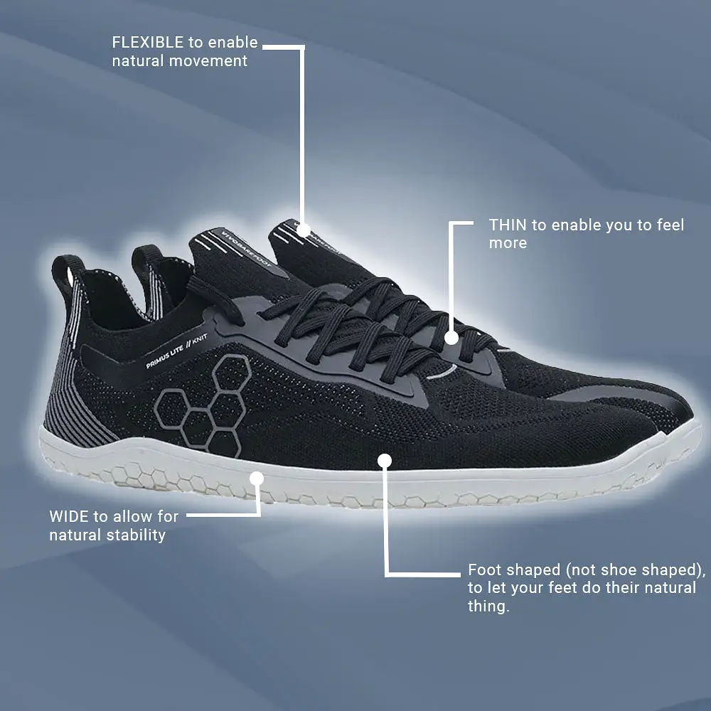 Vivobarefoot Primus Lite Knit (Mens) - Obsidian