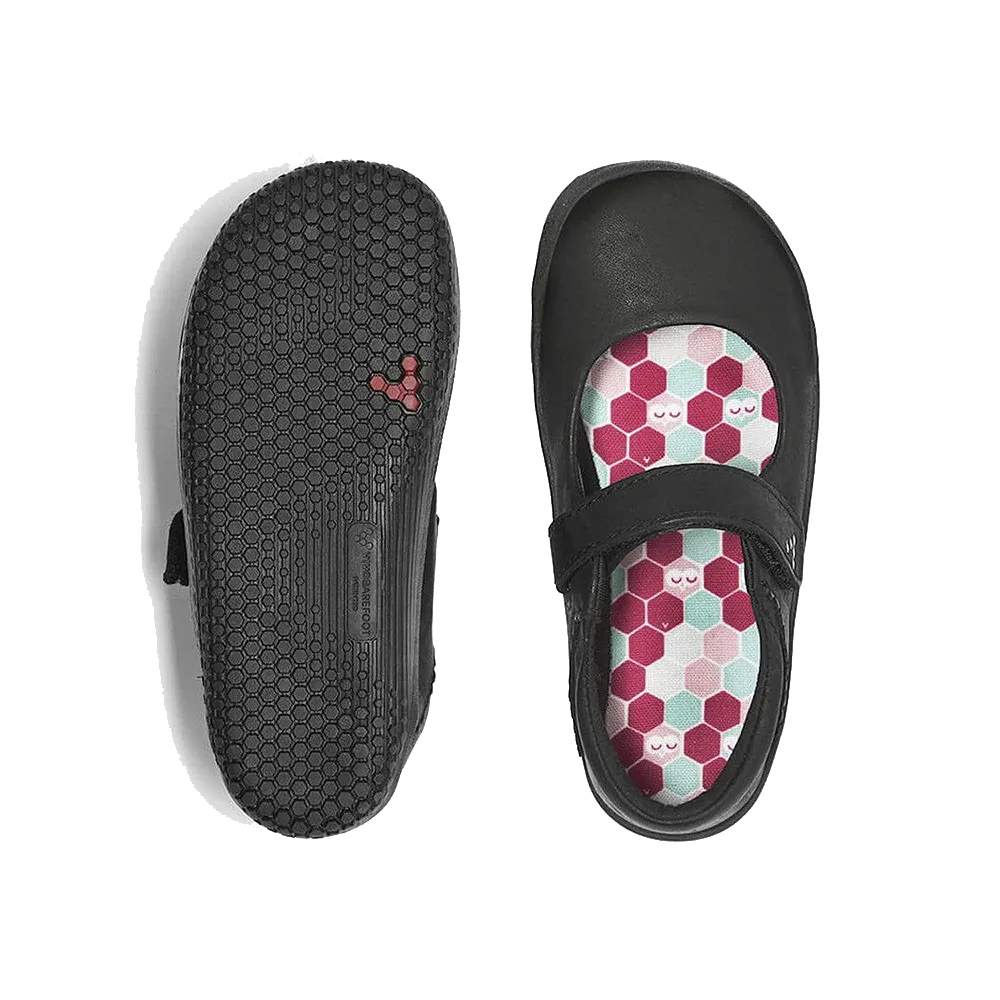 Vivobarefoot Wyn School Kids Obsidian Black