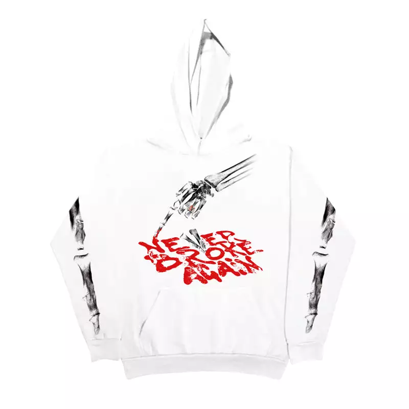 Vlone x Never Broke Again Bones Hoodie White