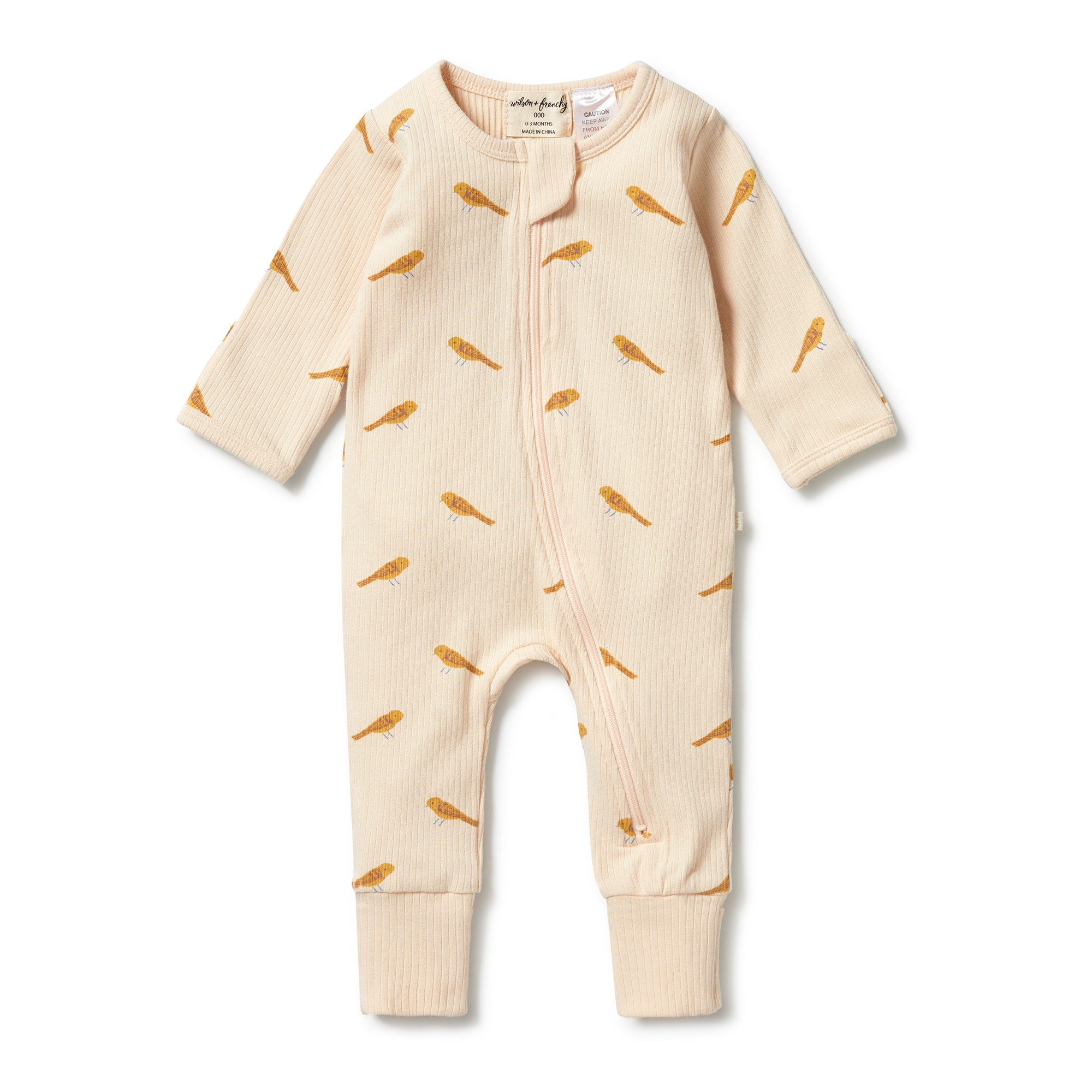 Wilson & Frenchy Organic Zipsuit - Tweet Tweet