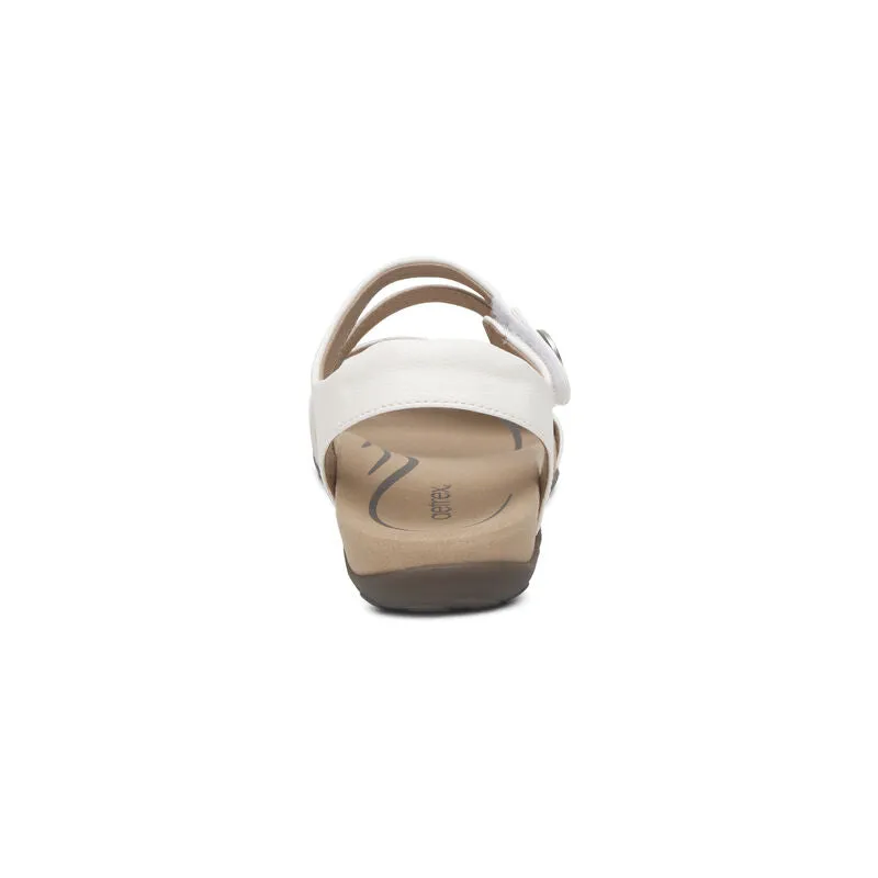 Women's Aetrex Jess Adjustable Quarter Strap Sandal Color: White