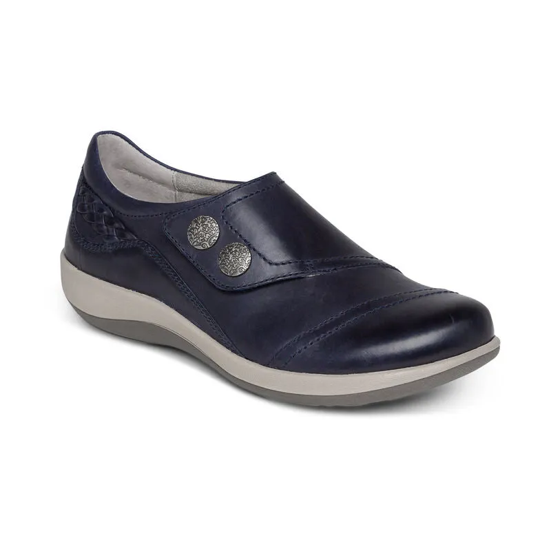 Women's Aetrex Karina Monk Strap Color: Navy (WIDE WIDTH)