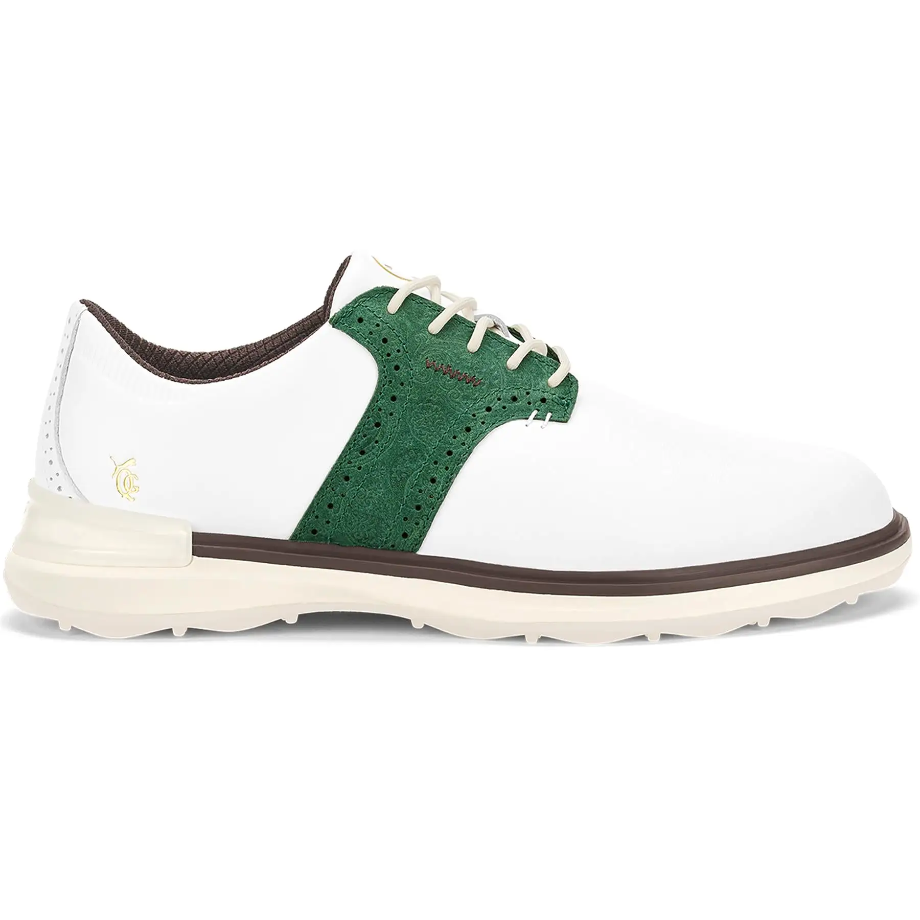 x QGC Avant Leather Spikeless Golf Shoes White/Green - SS24