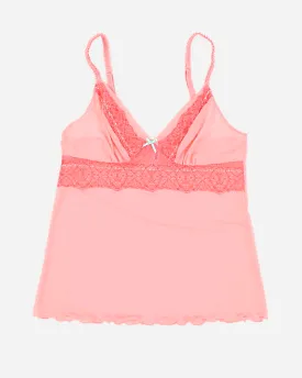 Y2K 00s La Vie En Rose Pink Mesh Cami - S